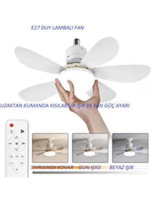 Acarlar Ticaret Sessiz Çalışma 5 Fan Kanat ve Işıklı Uzaktan Kumandalı Tavan Tipi Vantilatör