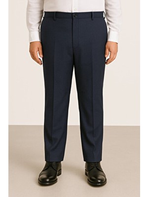 Nacar Çarşı Erkek Baba Lacivert Klasik Kesim Büyük Beden Kumaş Pantolon