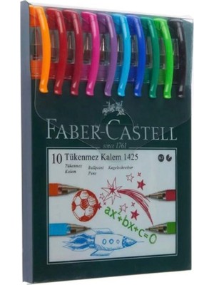 Faber-Castell Tükenmez Kalem 10'lu Setli Ürün Renkli Kalemler Tek Ebat Tüm Yaş Grupları İçin