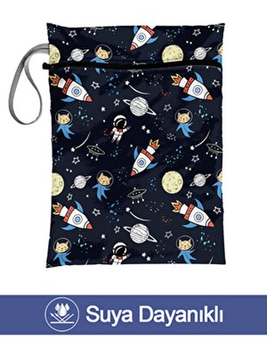 Bunnybons Uzay - Islak/kuru Kirli Temiz Kıyafet, Mayo, Bebek Çamaşır Çantası Sıvı Itici Micro Kumaş