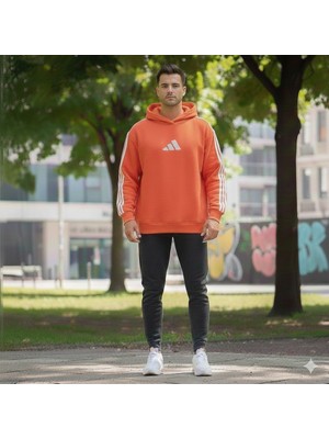 Unisex Sweatshirt Kapüşonlu Uzun Kollu Şardonlu Spor
