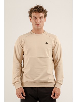 Airlife Saturn Ur7 Pro I Sıfır Yaka Erkek Sweatshirt Bej