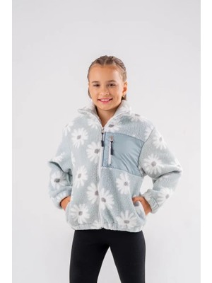 Eray Kids Kız Çocuk Papatya Desenli Polar Ceket (9-10 -11-12Y)