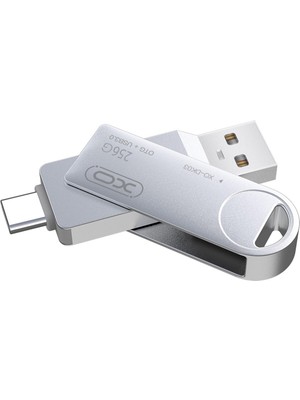 Dimute Shop DK03 256GB 2-In-1 USB Flash Bellek Usb-A & Type-C Metal Çift Uçlu Bilgisayar Telefon