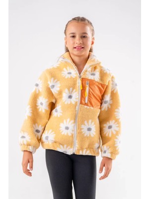Eray Kids Kız Çocuk Papatya Desenli Polar Ceket (9-10 -11-12Y)