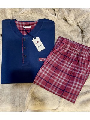 Erse Marka Erkek Uzun Kollu Ekoseli Pijama Takımı %100 Pamuk Interlok Kumaş
