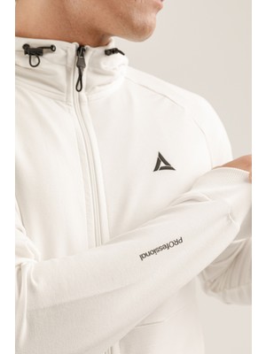 Airlife Saturn Ur7 Pro I Tam Boy Fermuarlı Erkek Kapüşonlu Sweatshirt Beyaz