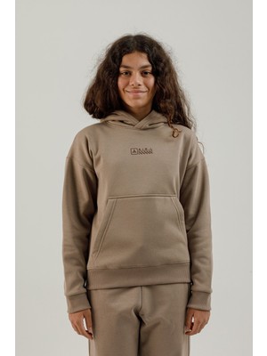 Airlife Bolder Fz.7 Kanguru Cepli Genç Çocuk Kapüşonlu Sweatshirt Kahverengi