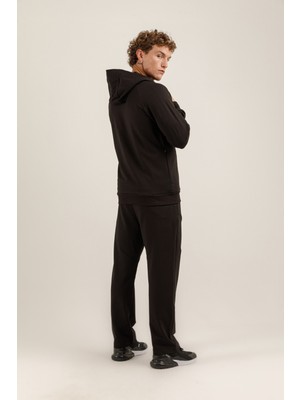 Airlife Saturn Ur7 Pro I Tam Boy Fermuarlı Erkek Kapüşonlu Sweatshirt Siyah