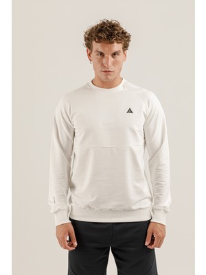 Airlife Saturn Ur7 Pro I Sıfır Yaka Erkek Sweatshirt Beyaz