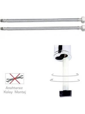 MegaVitrin Venezia Kroma Serisi Krom Kuğu Lavabo Bataryası - Sıcak/soğuk Çift Girişli