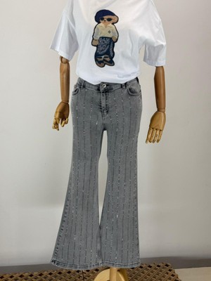 JOOQSTORE Taşlı Ispanyol Paça Pantolon