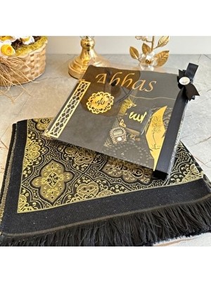 Safa Gift Isimli Seccade, Zikirmatik, Kadife Yasin, Inci Tesbih, Kitap Ayracı, Mini Kuran Çeyizlik Seccade