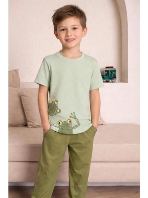 Ayans Pijama Kurbağa Desenli Çocuk Pijama Takımı