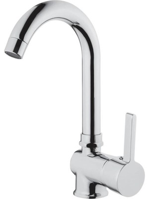 MegaVitrin Tema Prima Tse Belgeli Tek Gövde Kuğu Lavabo Bataryası Krom 304 Paslanmaz