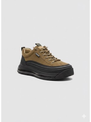Marcomen Lastik Bağlı Hava Köpük Düz Taban Hakiki Deri Erkek Sneaker Ayakkabı 22114