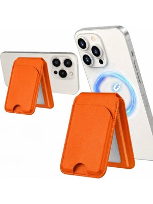 Alstrap iPhone  11 12 13 14 15 16 Uyumlu Katlanabilir Manyetik Pu Deri Kartlık Cüzdan Stand Özellikli