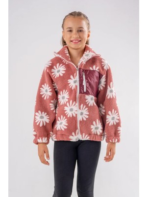 Eray Kids Kız Çocuk Papatya Desenli Polar Ceket (9-10 -11-12Y)