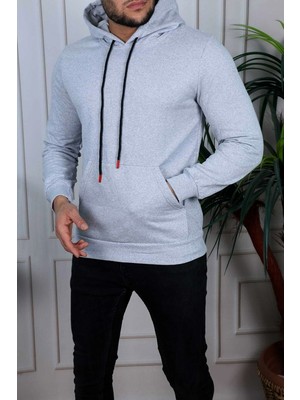 Nisanca  Trend Clothıng Basic Unisex Kanguru Cepli Kapüşonlu Sweatshirt Hoodie Sweat- Regular Fit- Kışlık Içi Polarlı