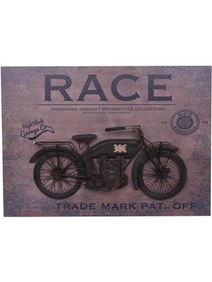 Erseyy Motorsiklet Tablo Pano Dekoratif Vintage Ev Ofis Hediyelik