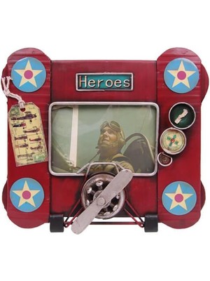 Erseyy Dekoratif Metal Çerçeve Uçak Temalı Vintage Hediyelik