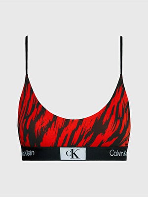 Calvin Klein Kadın Düz Bralet Kırmızı Dokuma Kumaş ile Konforlu Tasarım ve Gün Boyu Destek