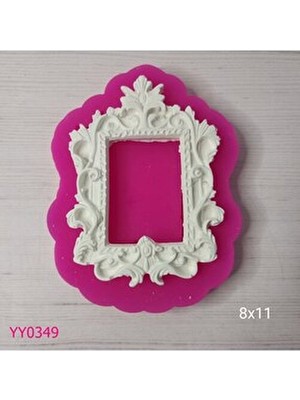 YOYOMOLD YY0349 Kenarları Oymalı Silikon Kalıp 8 x 11 cm Şık Tasarımlı Dekoratif Çerçeve