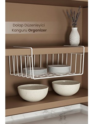Orvila Dolap Düzenleyici Kanguru Organizer - Asılabilir Havlupan Düzenleyici Banyo Mutfak Düzenleyici