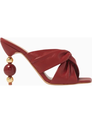 Camelia Lys 100, Boncuk Işlemeli Topuklu Deri Mule