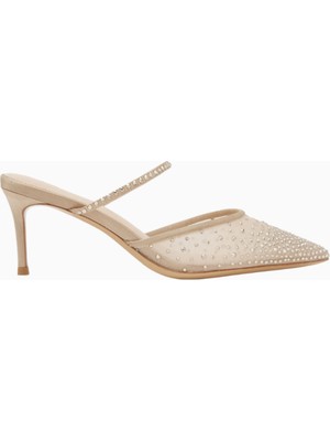 Nass Sasha 70 Kristal Taşlı File Detaylı, Sivri Burun El Yapımı, Şık ve Zarif Mule