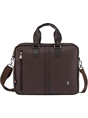 U.S. Polo Assn. Kahverengi Suni Deri Omuz Askılı Laptop Çantası Ergonomik Tasarım ve Şık Görünüm