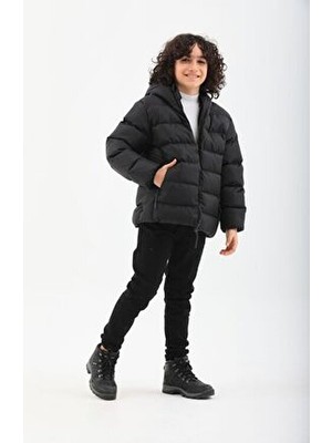 Kız Erkek Çocuk Su ve Rüzgar Geçirmez, Iç Polar, Kapüşonlu, Cepli, Kışlık, Şişme Mont & Kaban RB-450