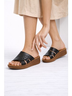 Wordex Sue 1453 Yumuşak Tabanlı Yaprak Desenli Kadın Günlük Yazlık Terlik