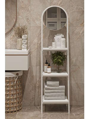 Mobitopya Aynalı Çok Amaçlı Düzenleyici Raf Beyaz – Banyo/salon/yatak Odası