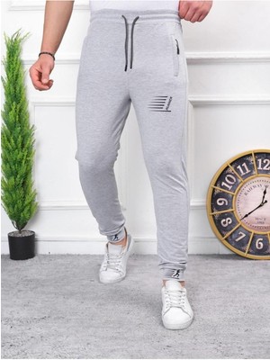 Comstar Erkek Iki Iplik Compact Kumaş Baskılı Manşetli Eşofman