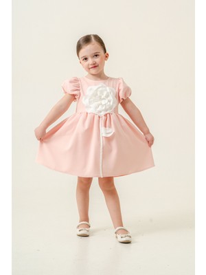 Eray Kids Kız Çocuk Büyük Çiçek Detaylı  Özel Gün Doğum Günü Abiye Elbise
