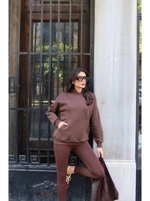 Cemo Sırtı Vogue Taş Işlemeli Kapüşonlu Sweatshirt