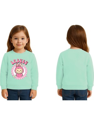 Sedirli Unisex Labubu Baskılı Çocuk Swaetshirt 3 Iplik Şardonlu