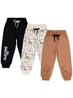 Civil Boys Safari Baskılı 3'lü Set 2-5 Yaş Eşofman Altı - Standart 3-4 Yaş