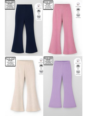 Belya Kids Wear 4 Lü Pamuğa Pamuk Tam Kalıp Kız Çocuk Ispanyol Tayt