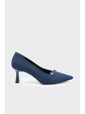 Derinet Kısa Topuklu Saten Kadın Stiletto