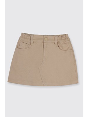 Panço Bej Renkli Kız Bebek Düğmeli Etek Regular Kalıp ile Rahat ve Şık Görünüm