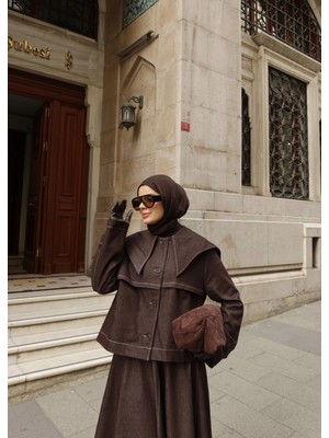 Moda Aksa 7681 Kot Ceket Acı Kahve