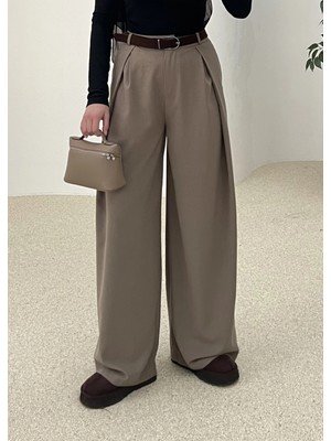 Moda Aksa 3851 Kruvaze Pantolon Bej