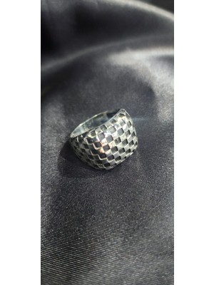 Jane Silver 925 Ayar Gümüş Örgü Desenli Erkek Yüzük