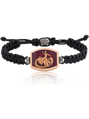 Erseyy Gümüş Semazen Vav Desenli Makrome Erkek Bileklik