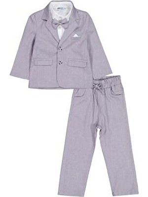 Civil Boys Papyonlu Gömlekli 3 Lü 2-5 Yaş Takım Elbise - Gri 3-4 Yaş