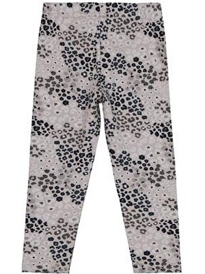 Civil Girls Leopar Baskılı 2-5 Yaş Tayt - Gri 4-5 Yaş