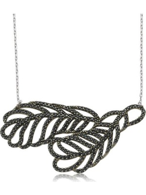 Erseyy 925 Ayar Gümüş Iki Yaprak Kolye