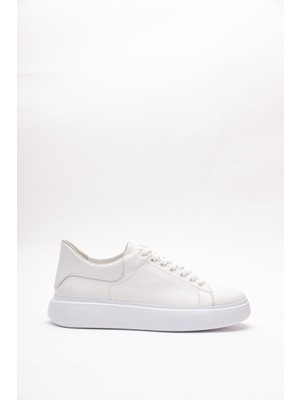YT 25155 Erkek Beyaz Deri Bağlı Sport Ayakkabı